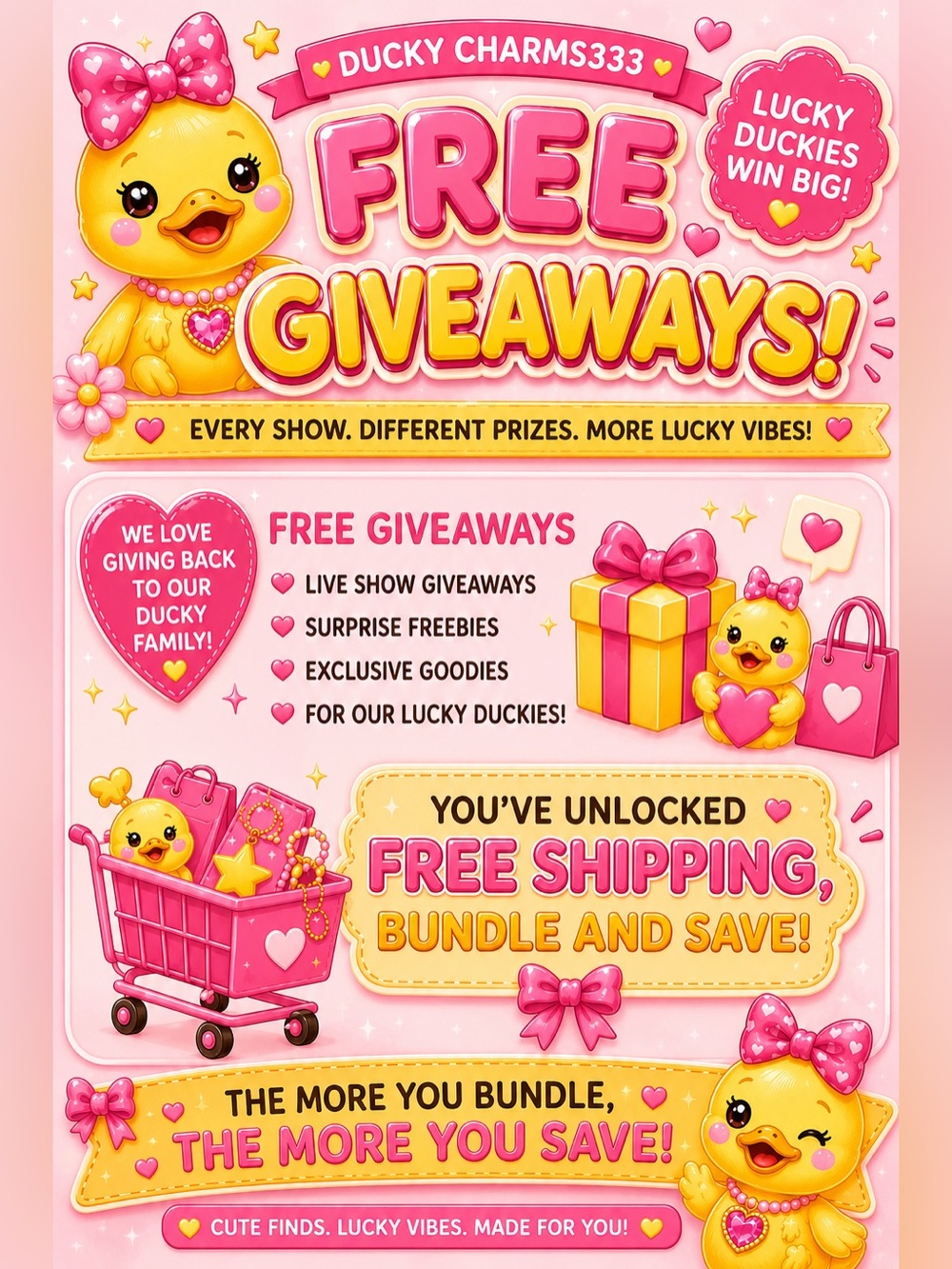 🐥🍓𝐆𝐈𝐕𝐄𝐀𝐖𝐀𝐘 -Lucky Ducky Giveaway Entry✨🐥FREE SHIPPING Unlocks + Mystery Goodies!